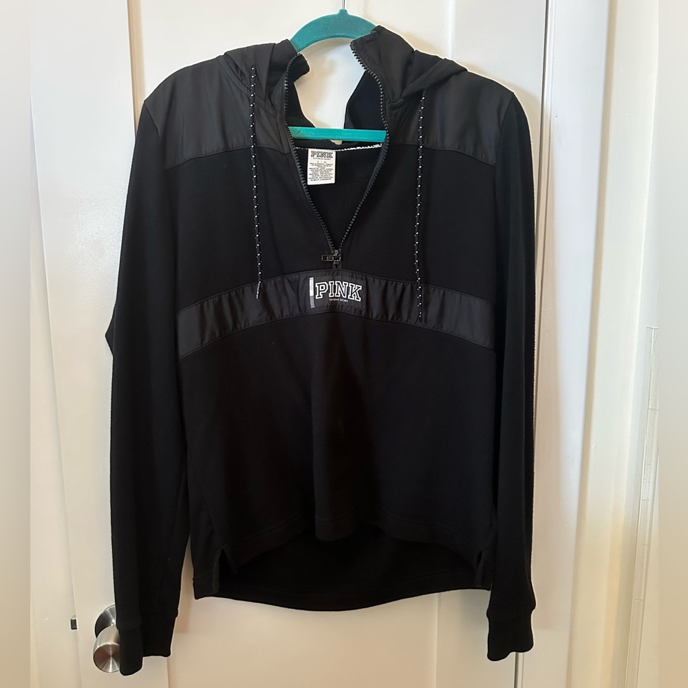 PINK/VS, Half Zip-Sweatshirt, Size Large